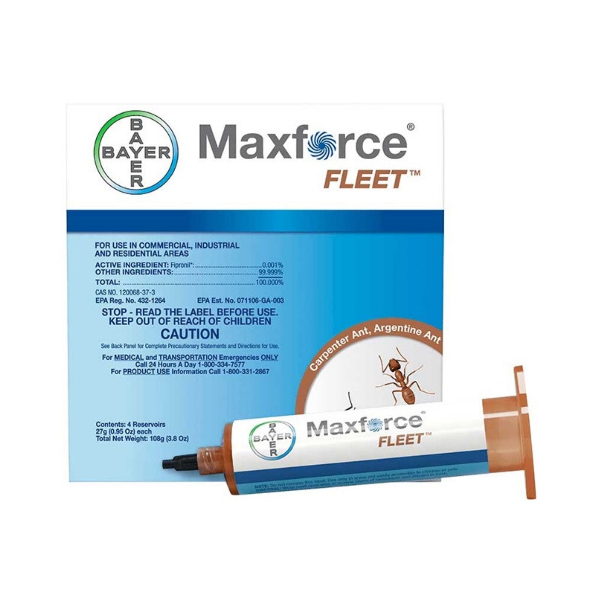 Bayer Maxforce Fleet Roach Bait Gel – 4 Reservoirs (27g ea.)