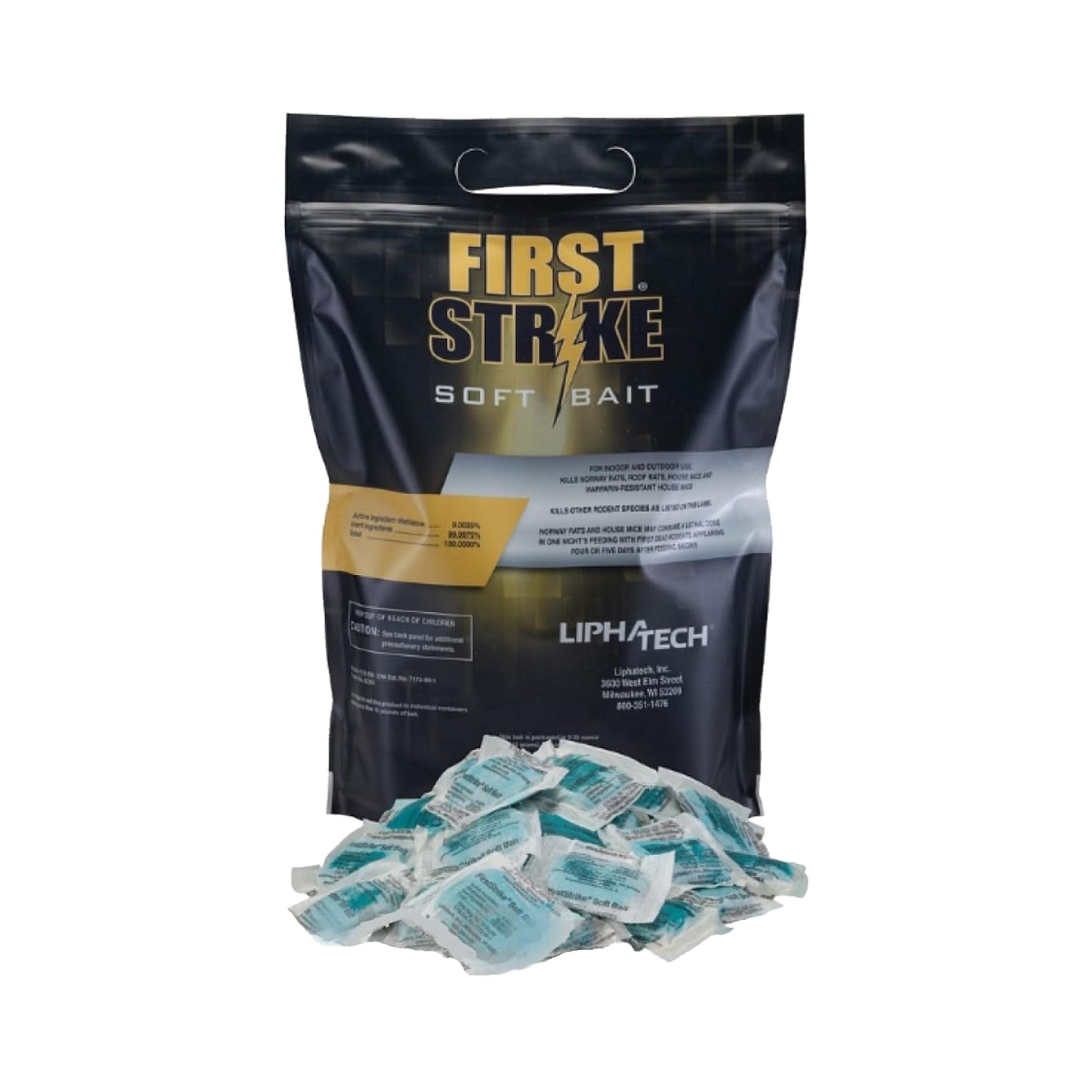 LIPHA TECH Firststrike Soft Bait - Rodenticide for Rats and Mice - 4 lb Bag