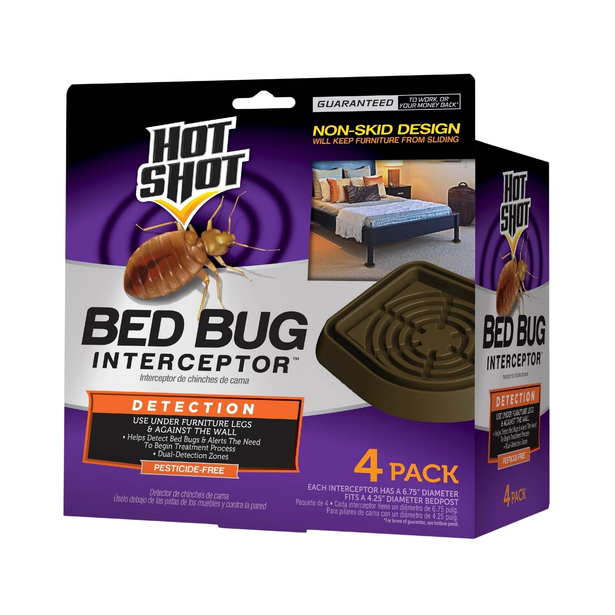 Hot Shot Bedbug Interceptor – 4 Bed bug Trap for Furniture Legs