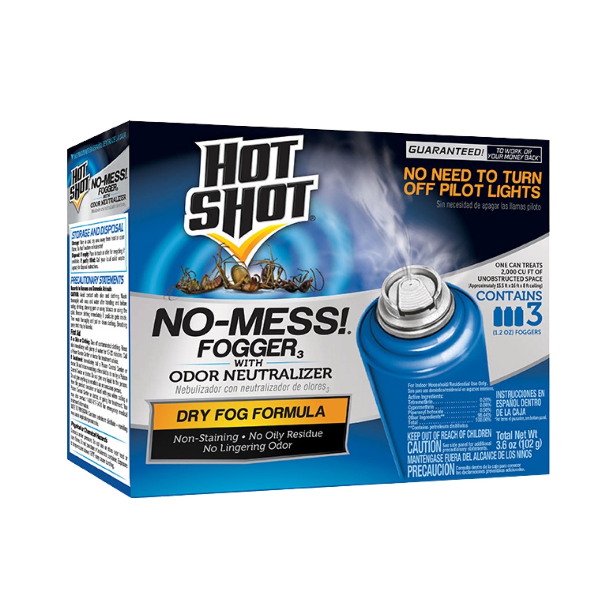 Hot Shot No-Mess Fogger with Odor Neutralizer – Dry Fog Insect Killer