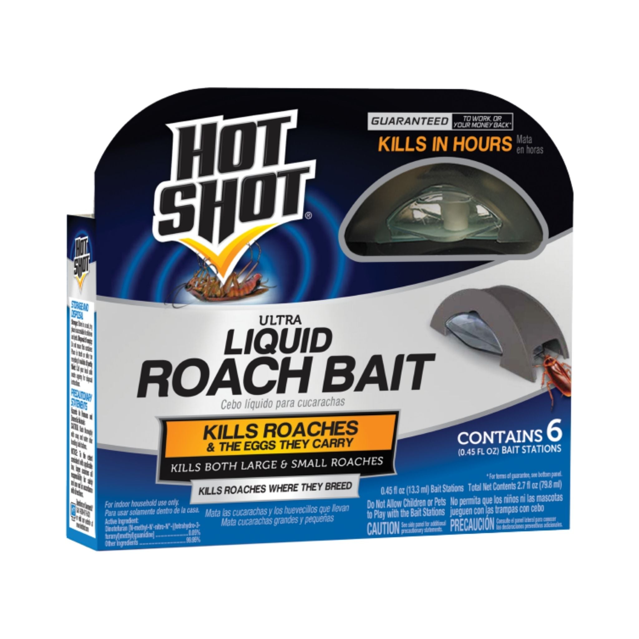 Hot Shot Ultra Liquid Roach Bait - Kills Large & Small Roaches - 6 count