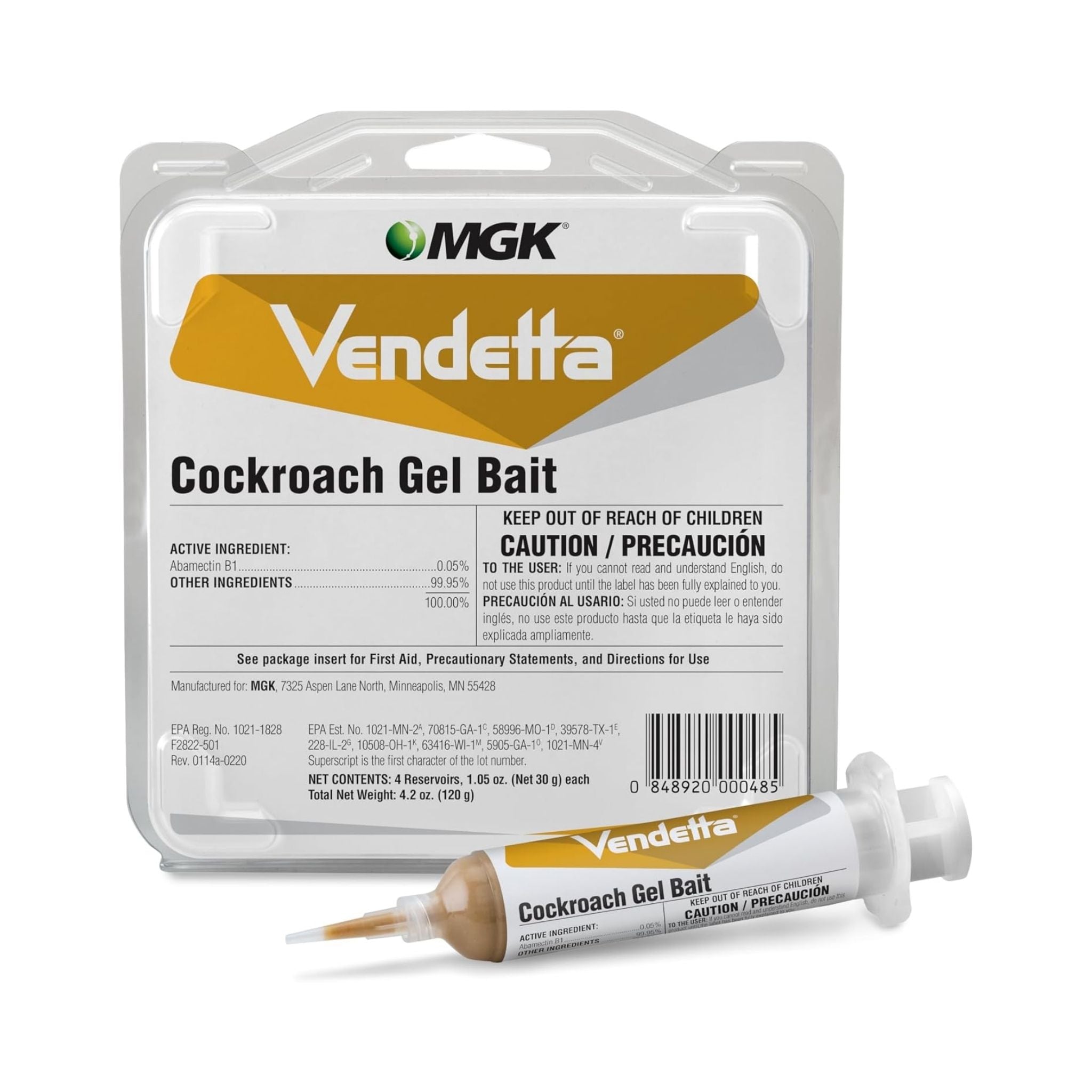 MGK Vendetta Cockroach Gel Bait - 4 tubes - Control for Home & Business