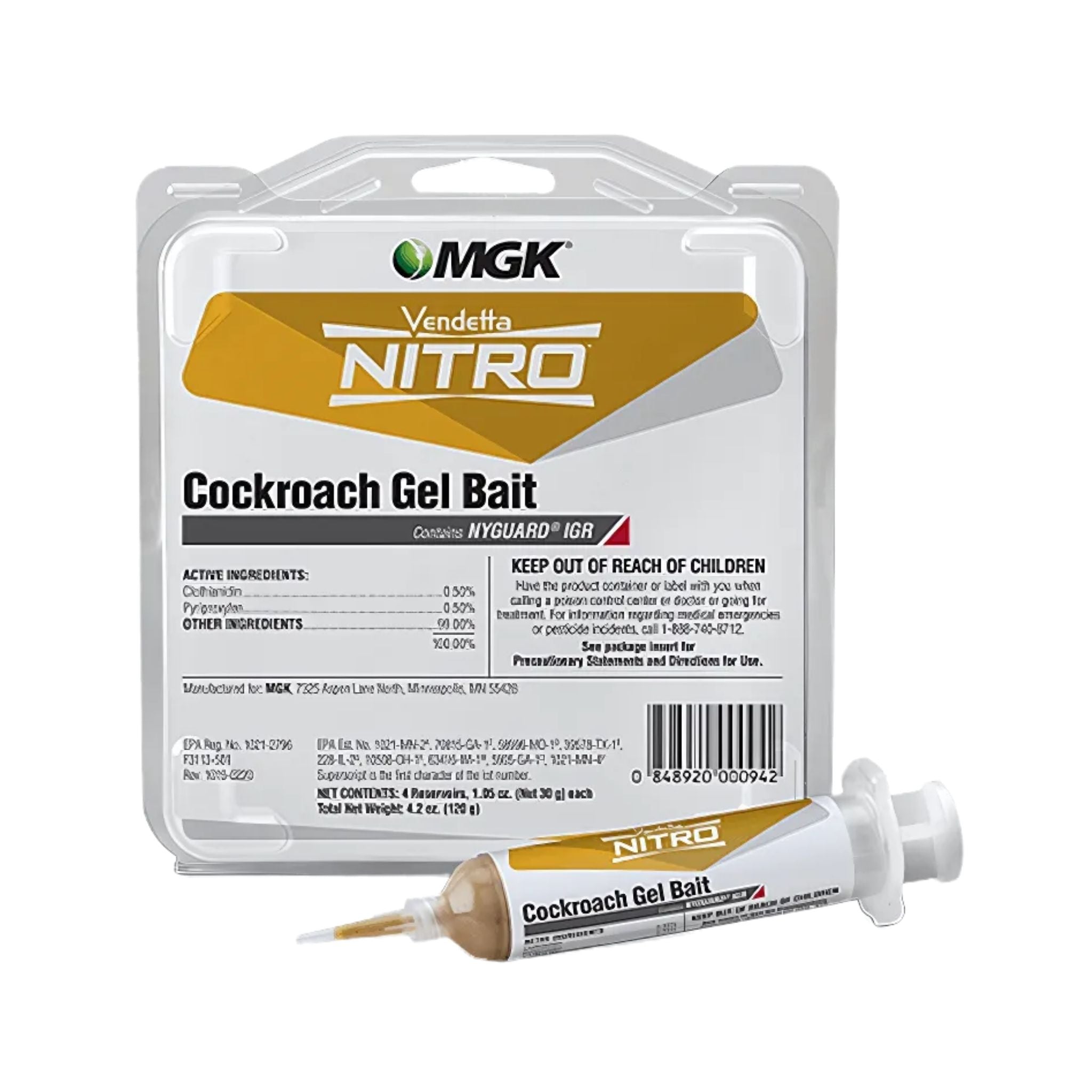 MGK Vendetta Nitro Cockroach Gel Bait - 4 tubes - 30g each